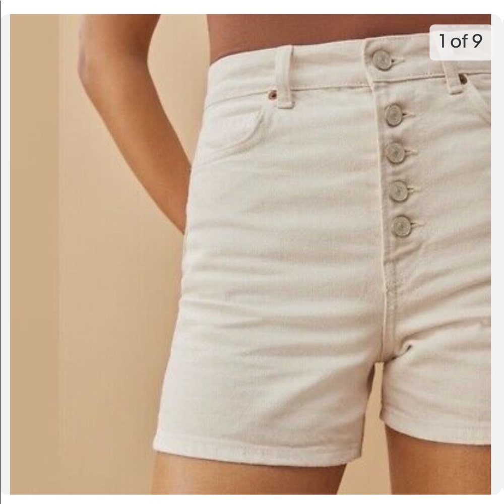 REFORMATION - Amy Button Fly High Rise Jean Shorts